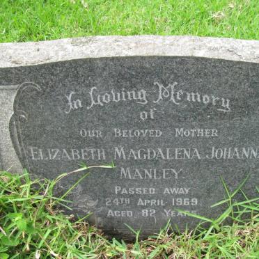 MANLEY Elizabeth Magdalena Johanna -1969
