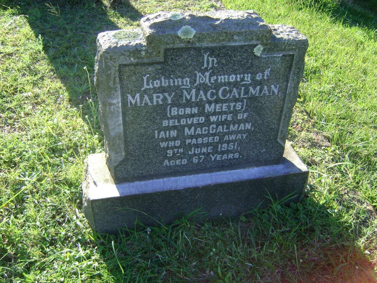 MacCALMAN Mary nee MEETS -1951