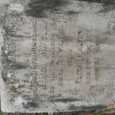 MALYON James -1922 &amp; Eliza -1933