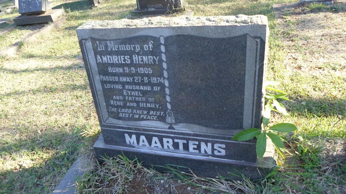 MAARTENS Andries Henry 1905-1974