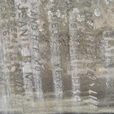 MAIN Jeanie B. -1956 :: MAIN Margaret Nimmo -1934