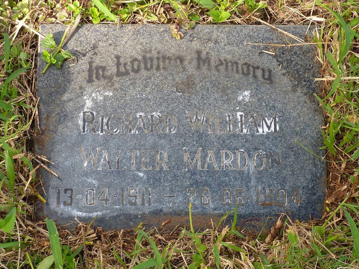 MARDON William Walter -1954 &amp; Rose Ada -1975 :: MARDON Richard William Walter 1911-1994