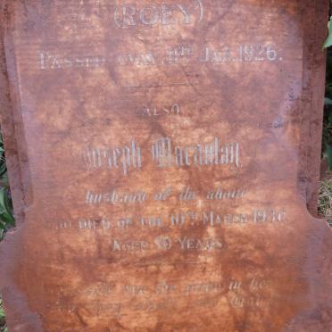 MACAULAY Joseph -1930 &amp; Rosetta Elizabeth -1926