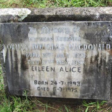MACDONALD Norman Douglas 1893-1957 &amp; Eileen Alice 1893-1975