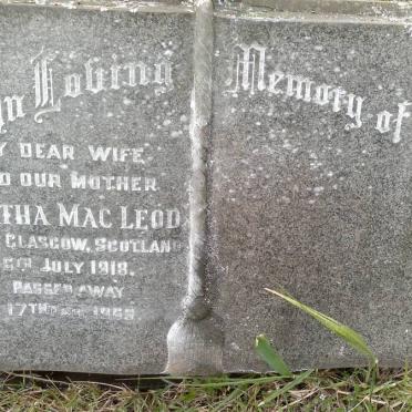 MACLEOD Martha 1918-1953