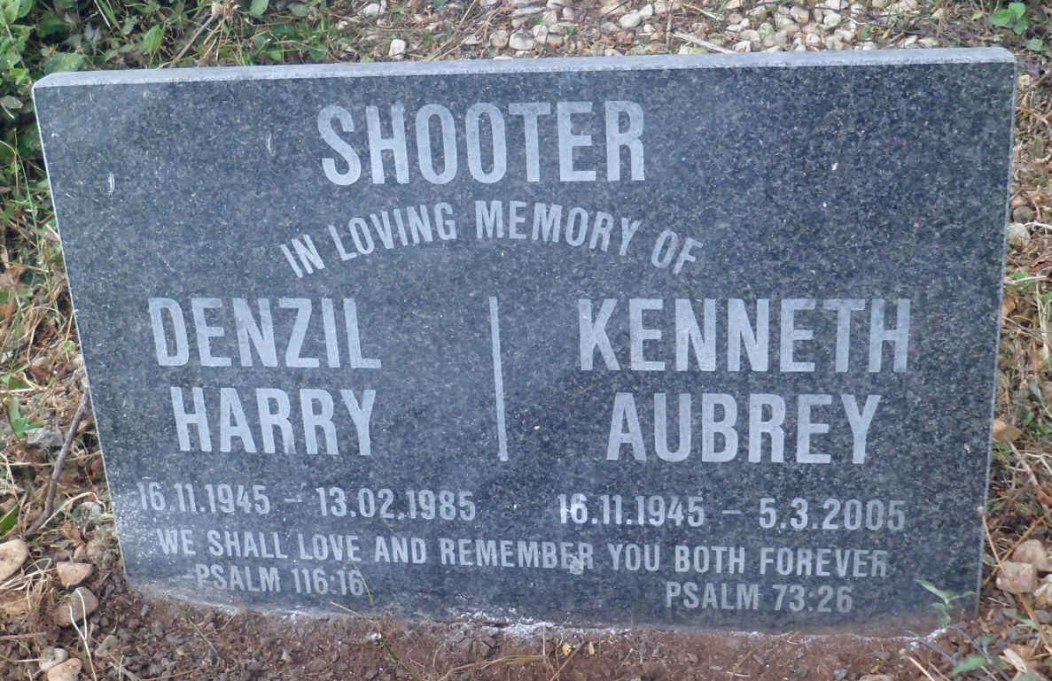 SHOOTER Denzil Harry 1945-1985 :: SHOOTER Kenneth Aubrey 1945-2005