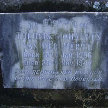 MERWE Theunis Johannes, van der 1906-1947
