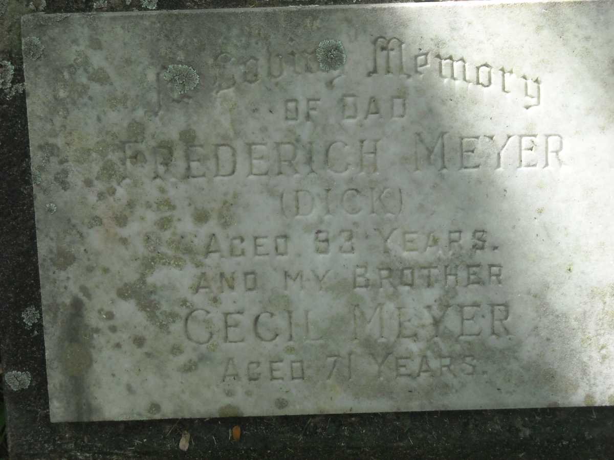 MEYER Frederich -1960 :: MEYER Cecil -1965