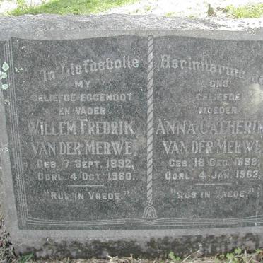 MERWE Willem Fredrik, van der 1892-1960 &amp; Anna Catherina 1888-1962
