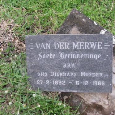 MERWE Johanna Jacoba, van der 1892-1966