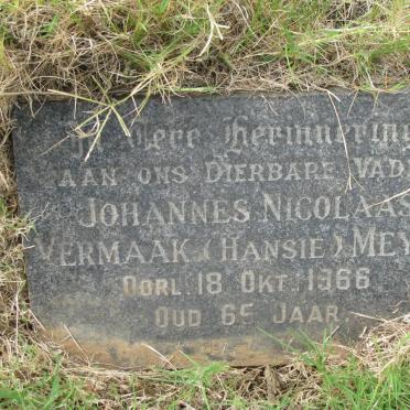 MEYER Johannes Nicolaas Vermaak -1966