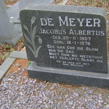 MEYER Jacobus Albertus, de 1907-1976