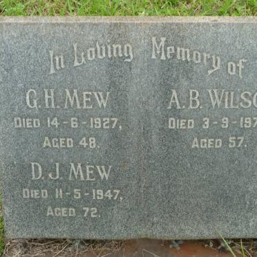 MEW G.H. -1927 &amp; D.J. -1947 :: WILSON A.B. -1970