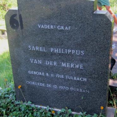 MERWE Sarel Philippus, van der 1918-1970