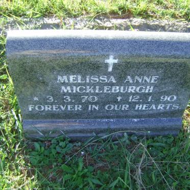 MICKLEBURGH Melissa Ann -1970-1990