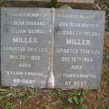 MILLER William George -1939 &amp; Elizabeth Helena -1954