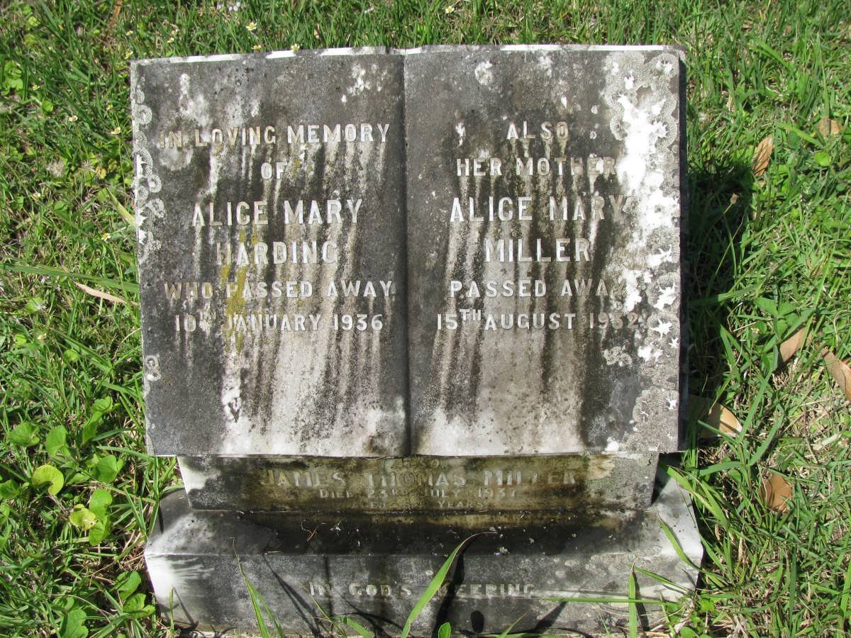 MILLER James Thomas -1937 &amp; Alice Mary 1952 :: HARDING Alice Mary -1936