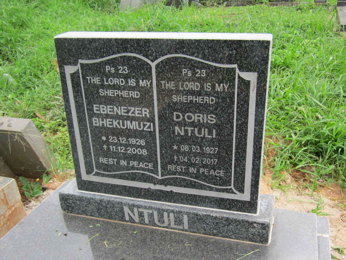 NTULI Ebenezer Bhekumuzi 1926-2008 &amp; Doris 1927-2017