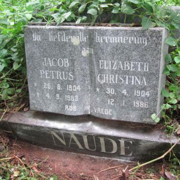 NAUDE Jacob Petrus 1904-1983 &amp; Elizabeth Christina 1904-1986