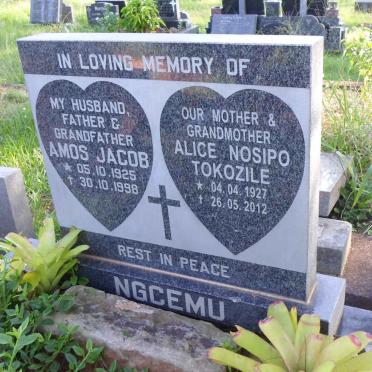 NGCEMU Amos Jacob 1925-1998 &amp; Alice Nosipo TOKOZILE 1927-2012