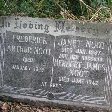 NOOT Frederick Arthur -1929 :: NOOT Herbert James -1942 &amp; Janet -1937