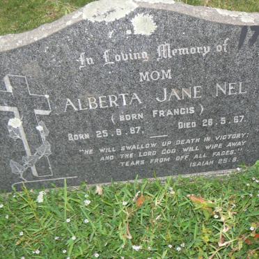 NEL Alberta Jane nee FRANCIS 1887-1967