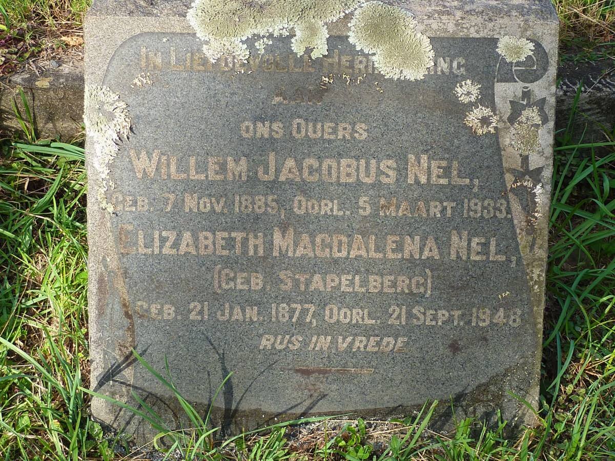NEL Willem Jacobus 1885-1933 &amp; Elizabeth Magdalena STAPELBERG 1877-1948