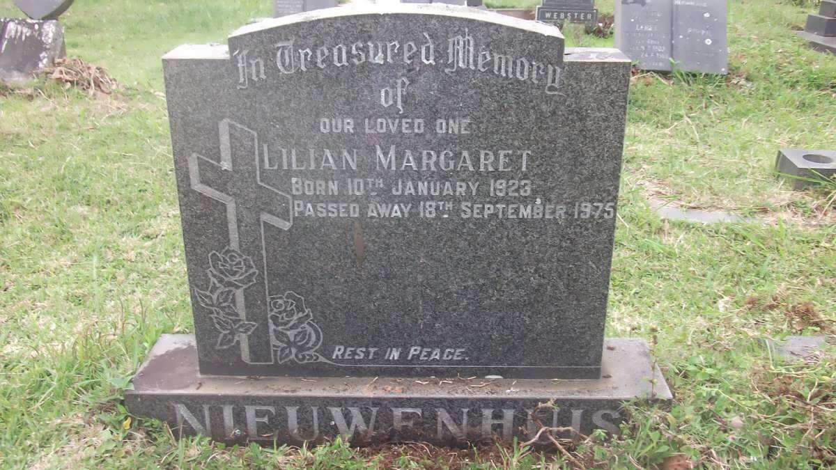 NIEUWENHUIS Lilian Margaret 1923-1975