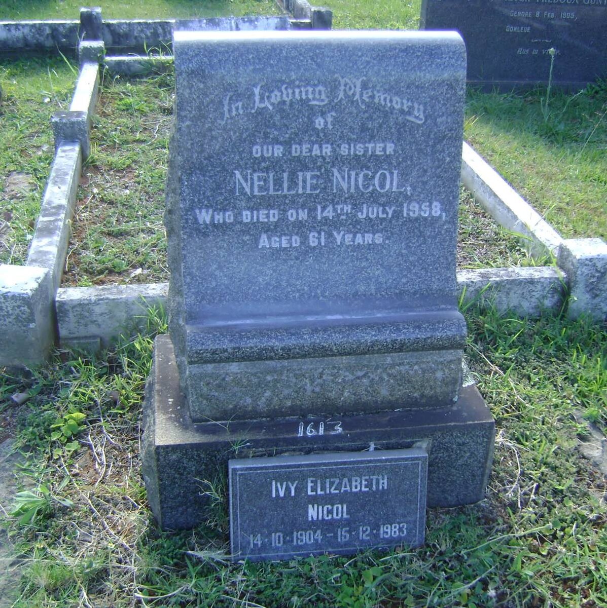 NICOL Nellie -1958 :: NICOL Ivy Elizabeth 1904-1983