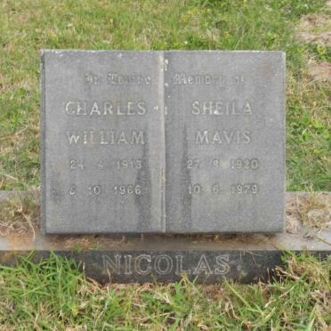 NICOLAS Charles William 1913-1966 &amp; Shelia Mavis 1920-1979