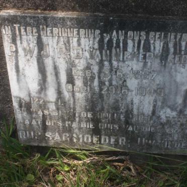 NIEKERK P.W.J.R.D., van nee ROUX 1887-1949 