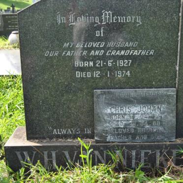 NIEKERK W.H., van  1927-1974 :: VAN NIEKERK Chris Johan 1954-1988