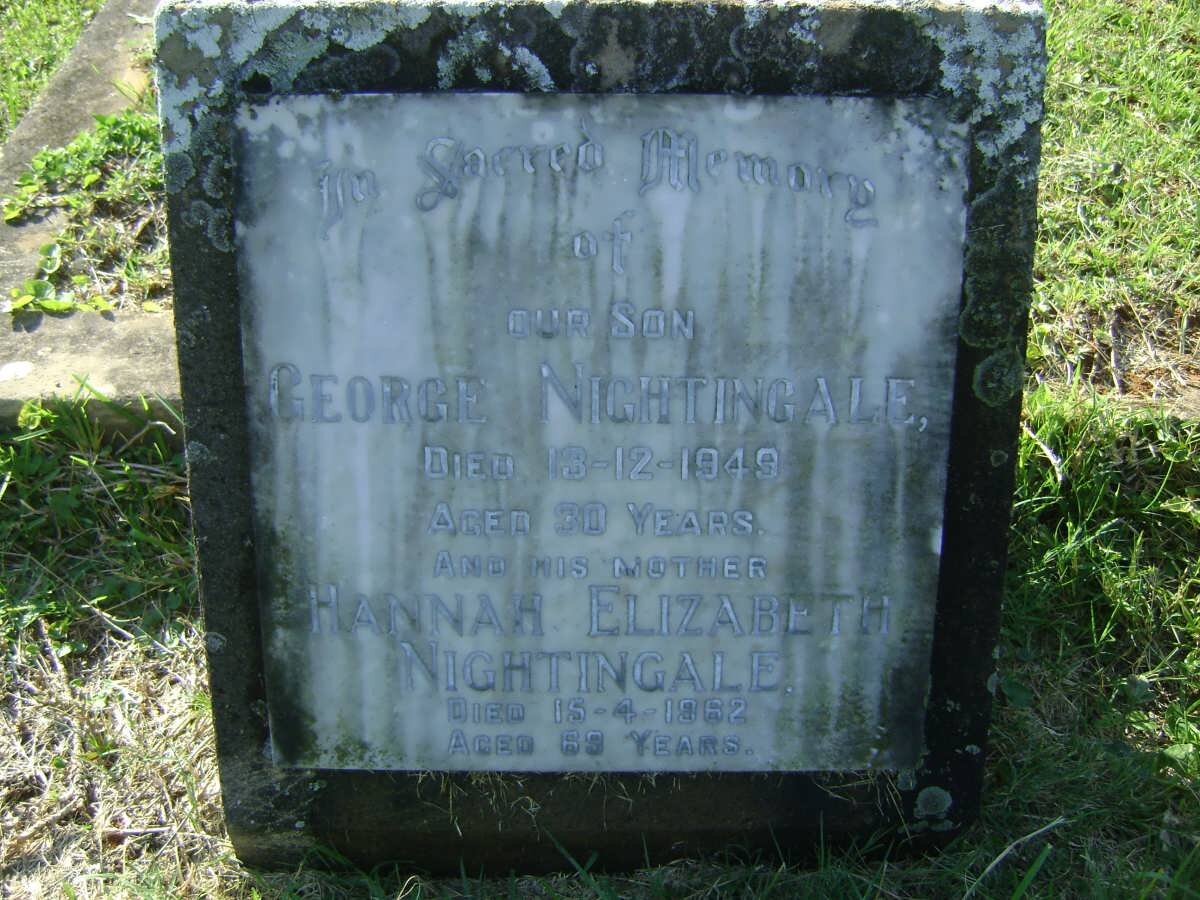 NIGHTINGALE Hannah Elizabeth -1962 :: NIGHTINGALE George -1949