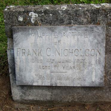 NICHOLSON Frank C. -1931