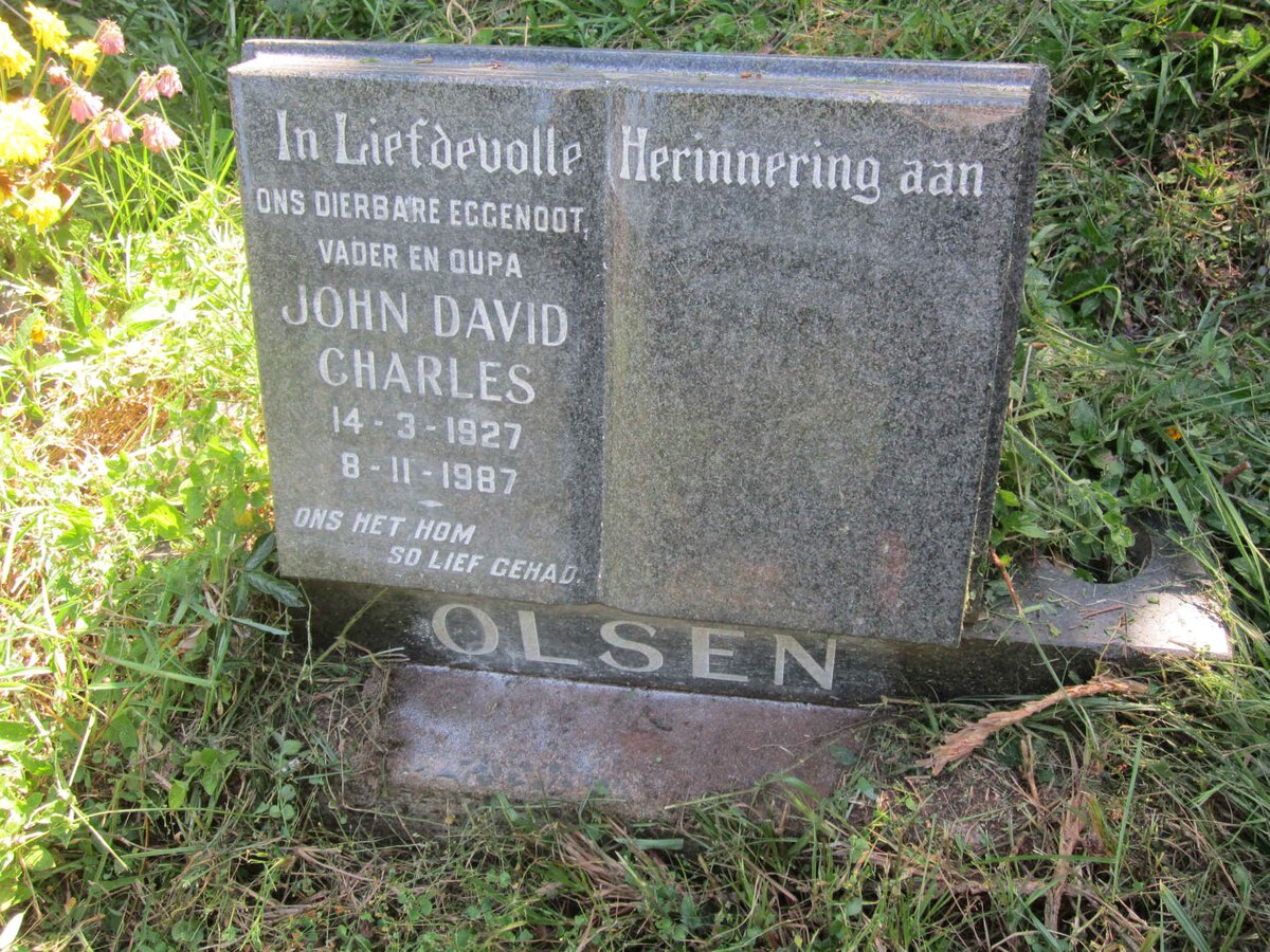 OLSEN John David Charles 1927-1987