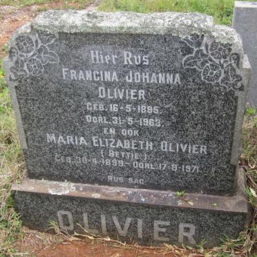 OLIVIER Francina Johanna 1895-1963 :: OLIVIER Maria Elizabeth 1899-1971