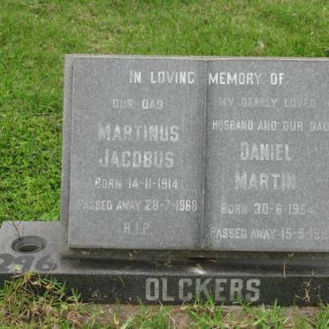 OLCKERS Martinus Jacobus 1914-1968 :: OLCKERS Daniel Martin 1954-1991