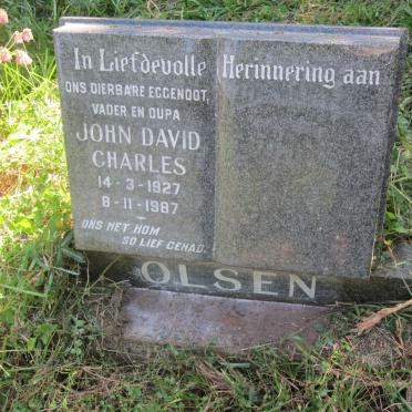 OLSEN John David Charles 1927-1987