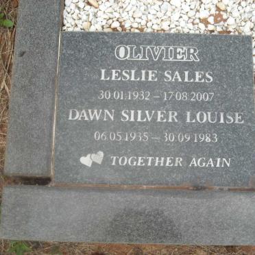 OLIVIER Leslie Sales 1932-2007 &amp; Dawn Silver Louise 1935-1983
