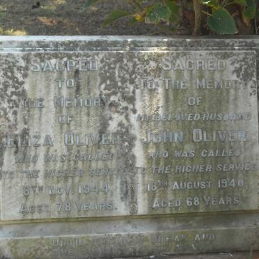 OLIVER John -1940 &amp; Eliza -1944