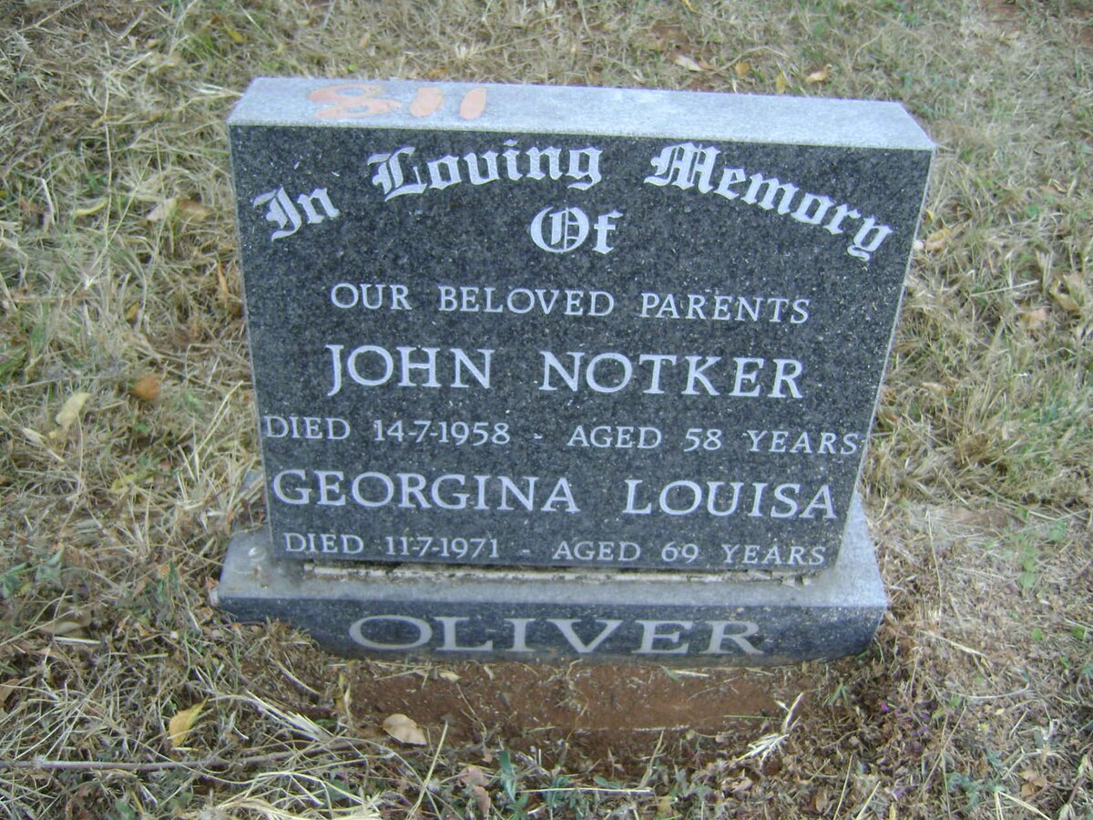 OLIVER John Notker -1958 &amp; Georgina Louisa -1971