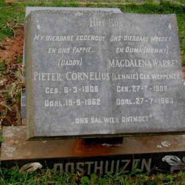 OOSTHUIZEN Pieter Cornelius 1906-1962 &amp; Magdalena Warren WEPPENER 1908-1963