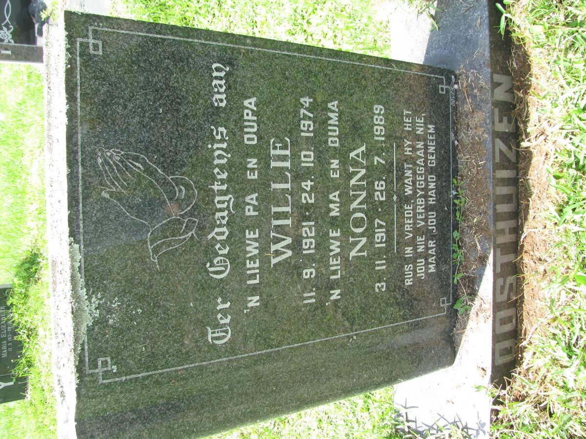 OOSTHUIZEN Willie 1921-1974 &amp; Nonna 1917-1989