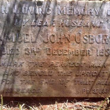 OSBORNE Samuel John -1938