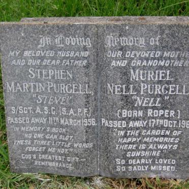 PURCELL Stephen Martin -1956 &amp; Muriel Nell ROPER -1963