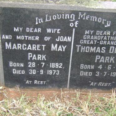 PARK Thomas Duncan 1891-1984 &amp; Margaret May 1892-1973