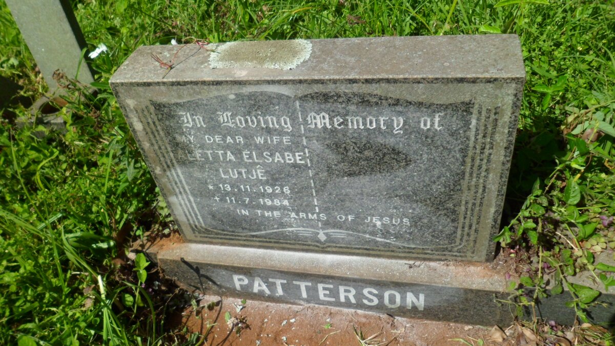 PATTERSON Aletta Elsabe Lutjê 1926-1984