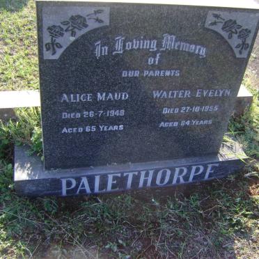 PALETHORPE Walter Evelyn -1955 &amp; Alice Maud -1948