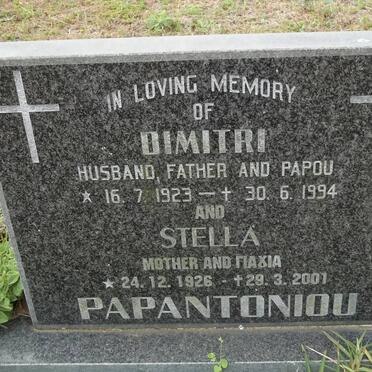 PAPANTONIOU Dimitri 1923-1994 &amp; Stella 1926-2001