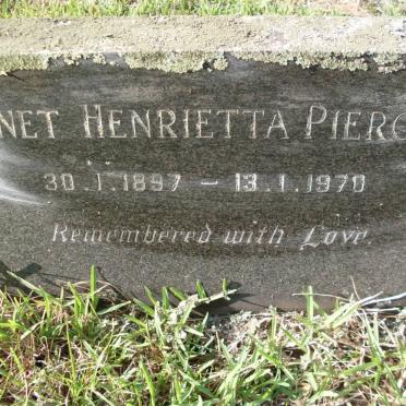PIERCEY Janet Henrietta 1897-1970